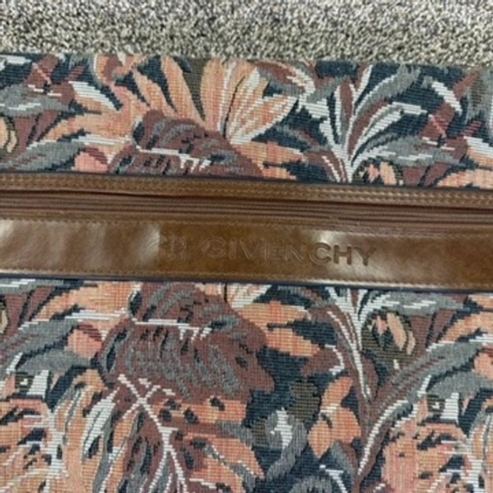 Givenchy Vintage Garment Bag Tropical Floral Tapestry Travel Suit‎ Carrier Brown - Picture 2 of 16